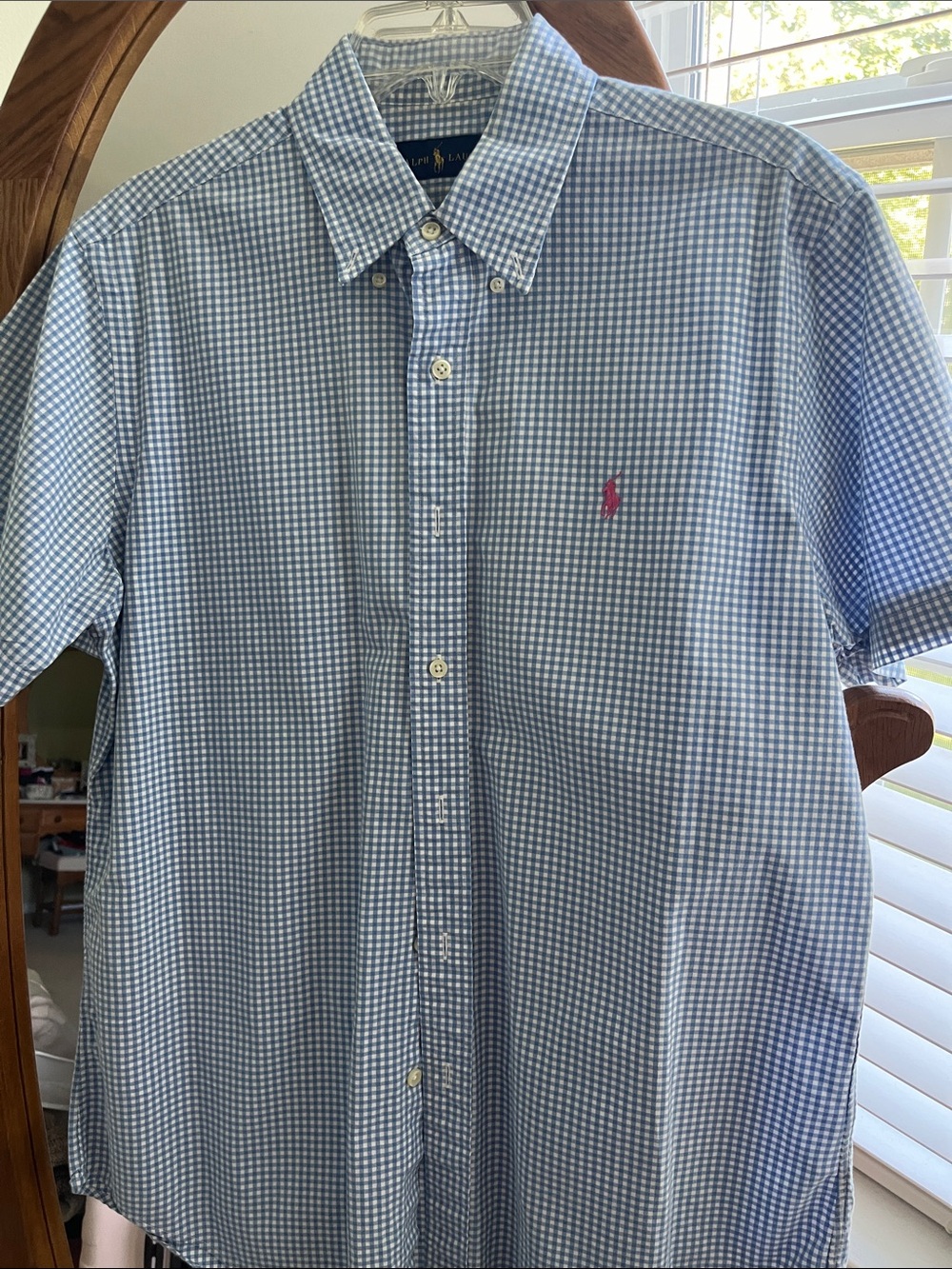 Polo by Ralph Lauren Blue Gingham Short-Sleeve Button-Down Shirt